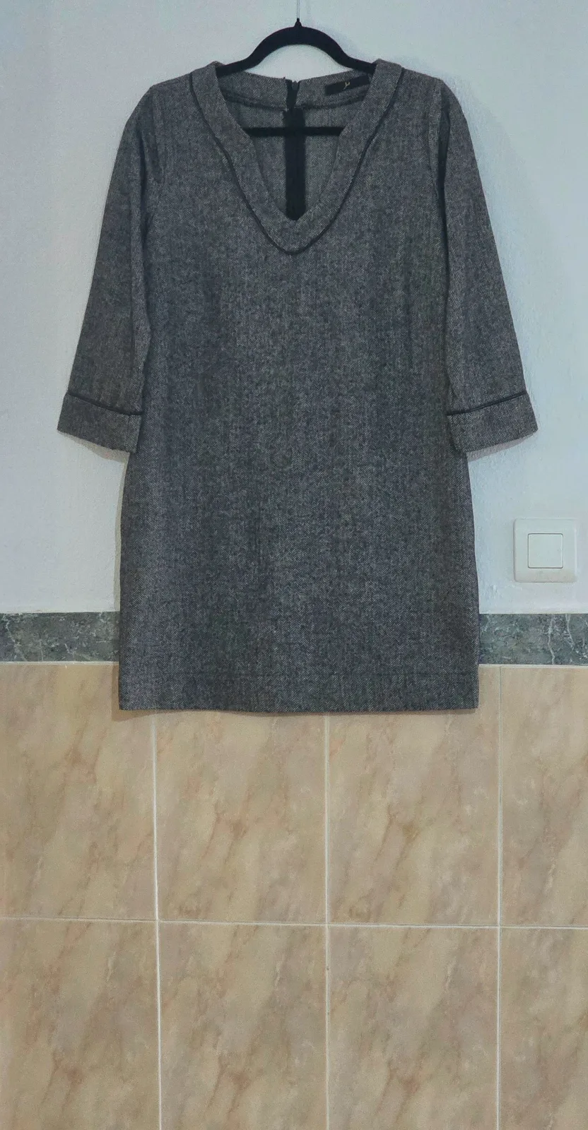 Vestido Jad gris espiga media manga 1
