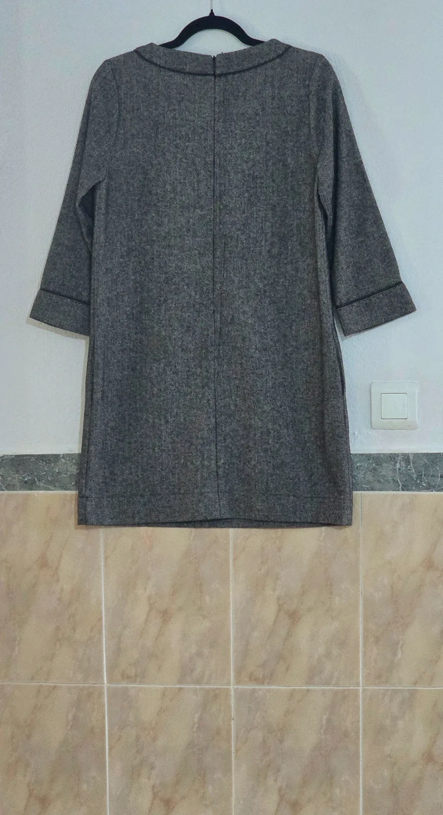 Vestido Jad gris espiga media manga 2