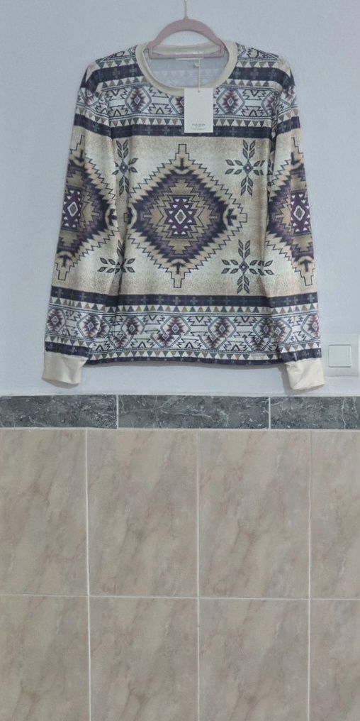 Camiseta mujer manga larga M boho tribal 1