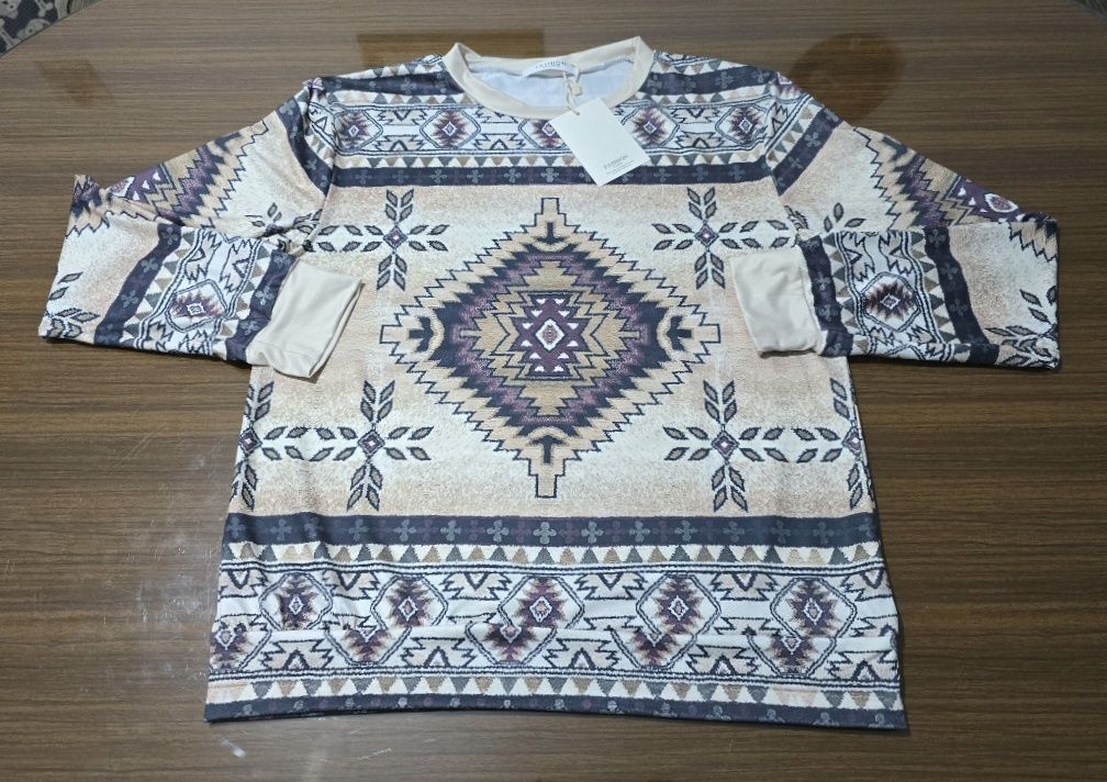 Camiseta mujer manga larga M boho tribal 3