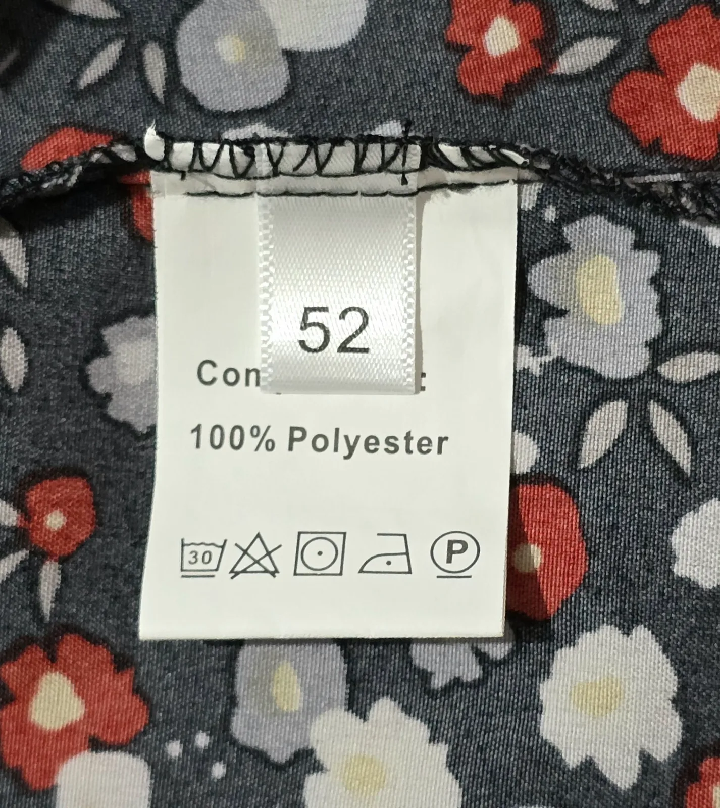 Blusa Talla 52 negra flores multicolor 4