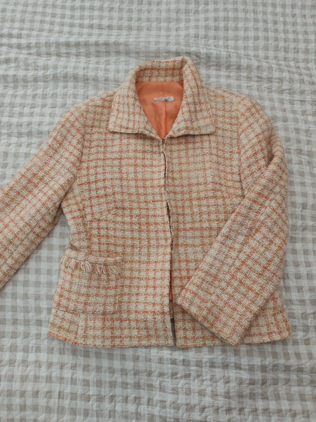 Chaqueta tweed estilo Chanel colores pastel, talla M 2