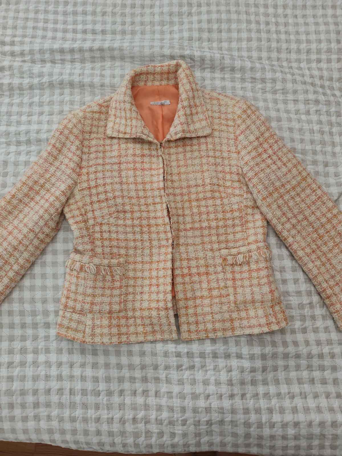 Chaqueta tweed estilo Chanel colores pastel, talla M 3