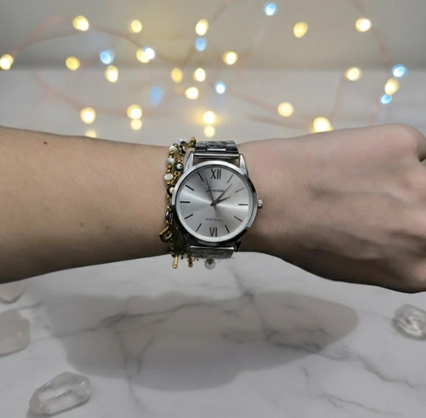 Elegante reloj plateado, esfera 38 mm, NUEVO con precintos ! 1