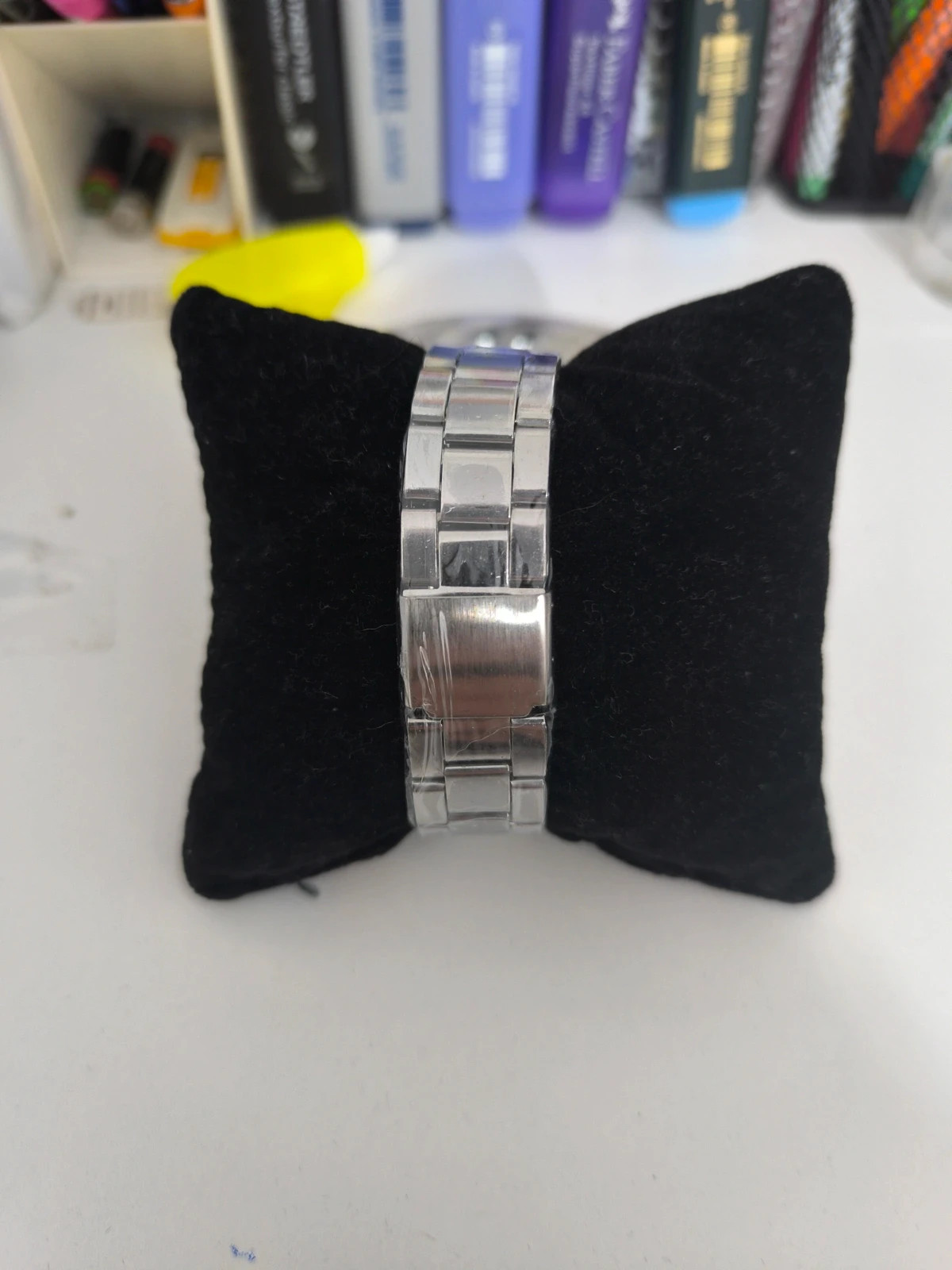 Elegante reloj plateado 35 mm, con esfera rosa. Sin estrenar 4
