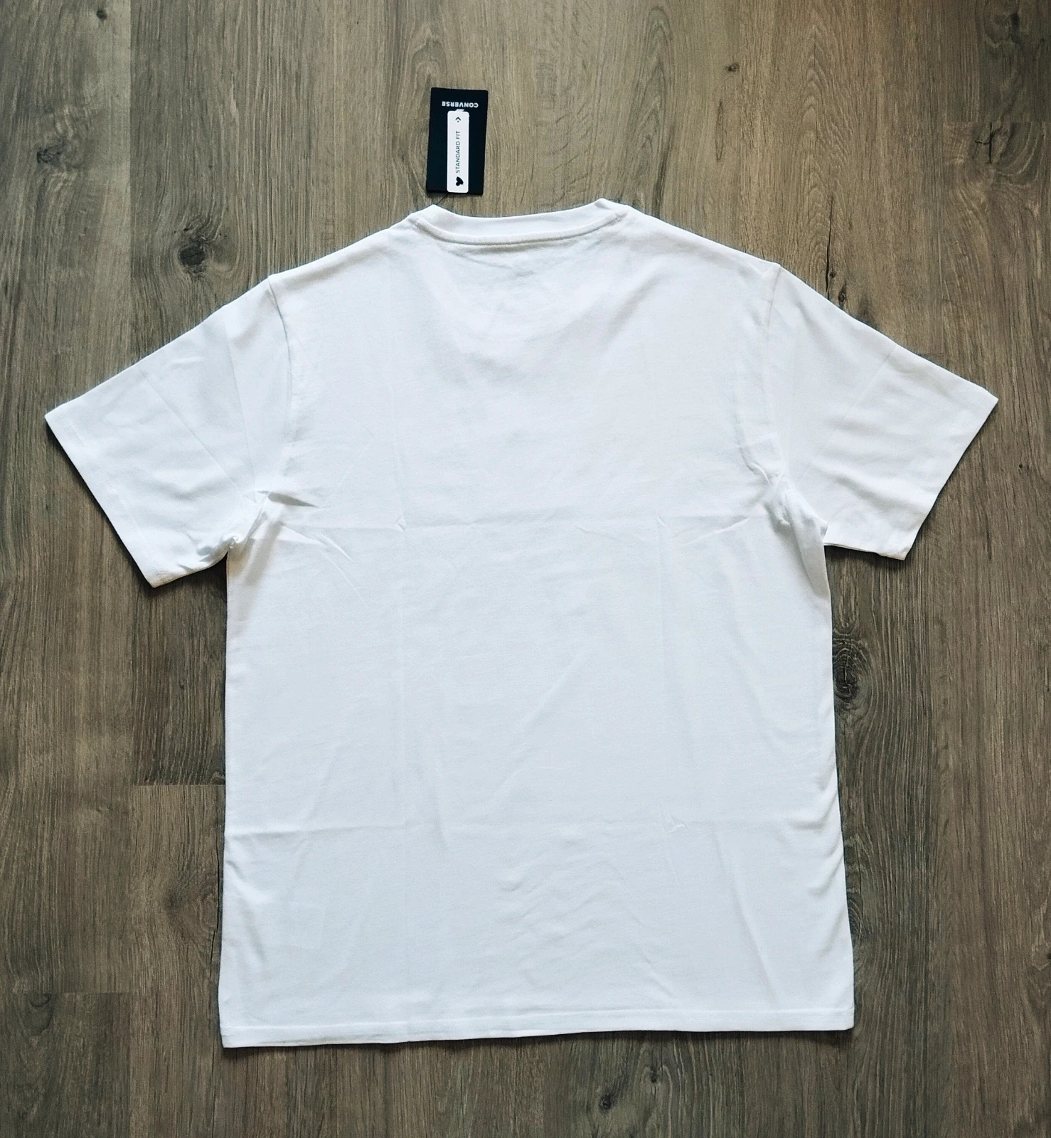 Converse white t-shirt with black star graphic and 'Converse All Star' text, size L 3