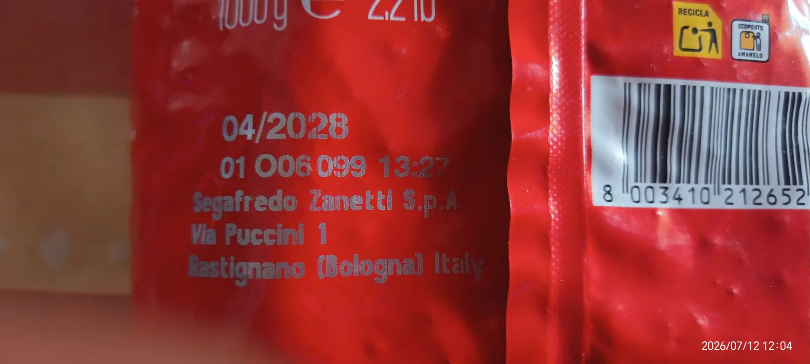 Segafredo Intermezzo szemes kávé 2