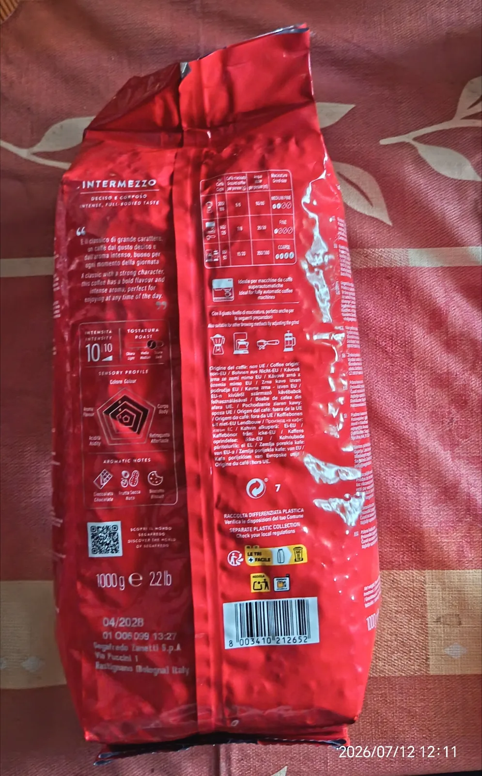 Segafredo Intermezzo szemes kávé 3