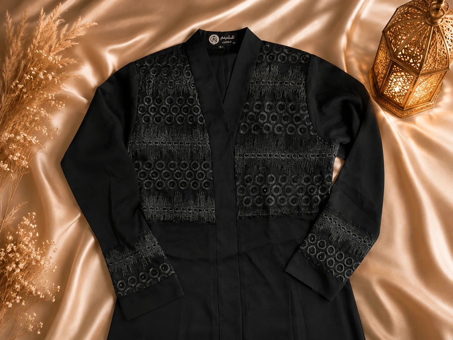 Elegáns fekete abaya/kaftán 2