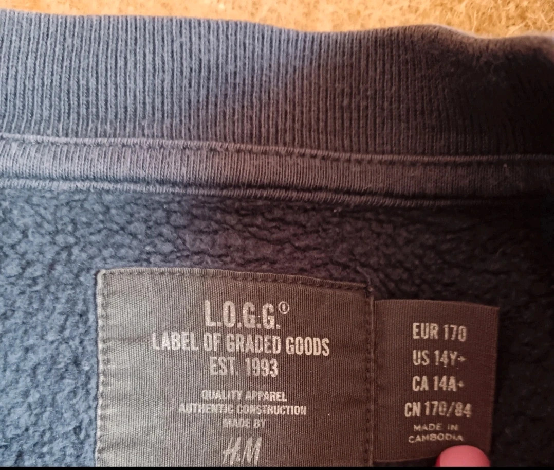 H&M L.O.G.G. sötétkék kamasz pulóver 2