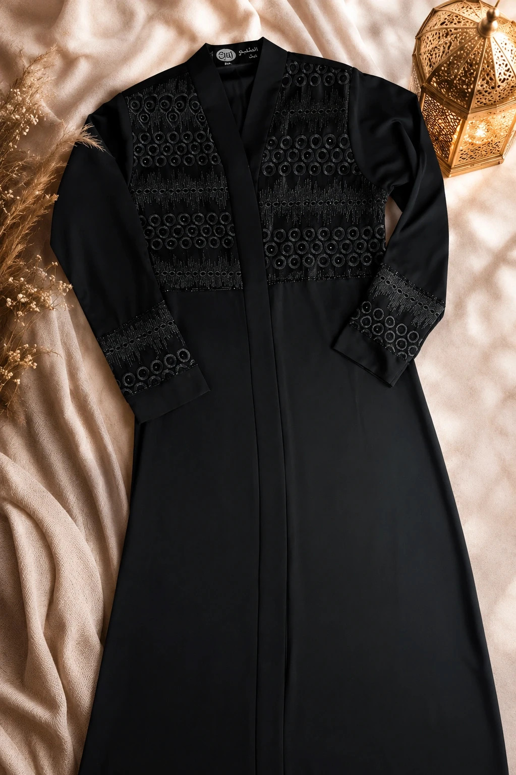 Elegáns fekete abaya/kaftán 1