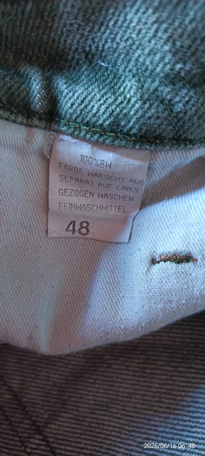 Vintage olívazöld/szürkészöld férfi farmernadrág 4