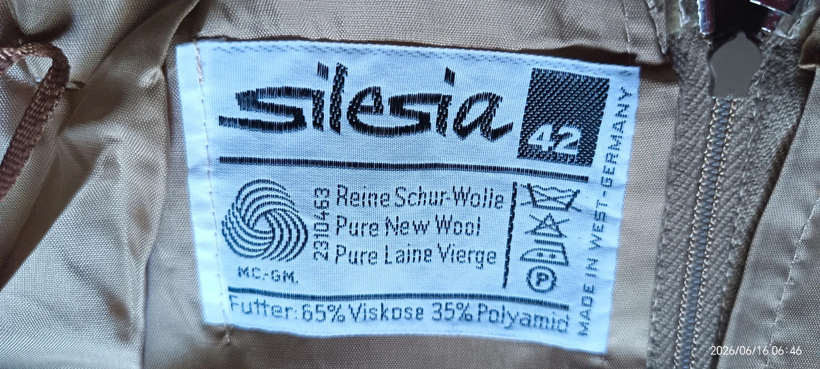 Steia 100% szűzgyapjú bézs szoknya 3