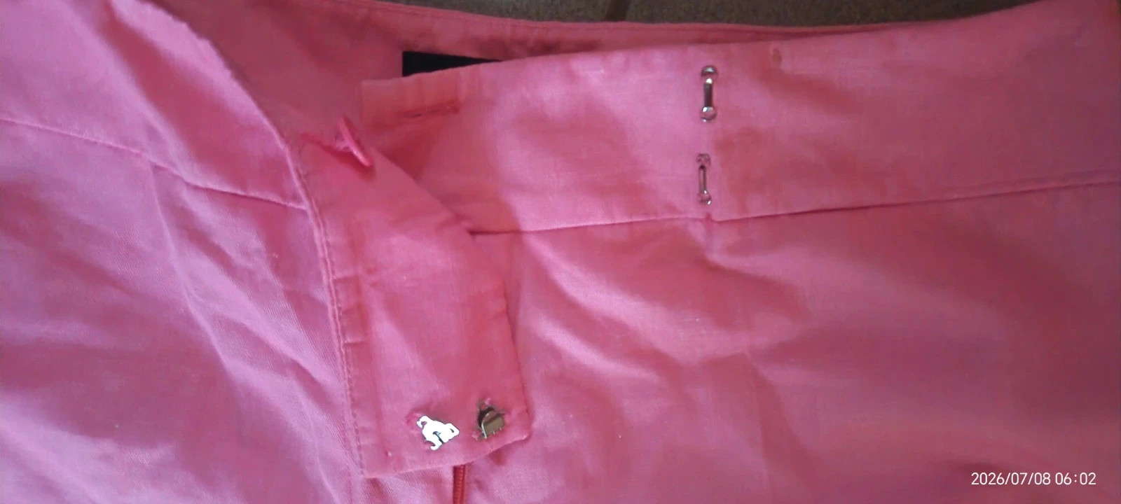 Elegáns pink lennadrág hímzéssel 4