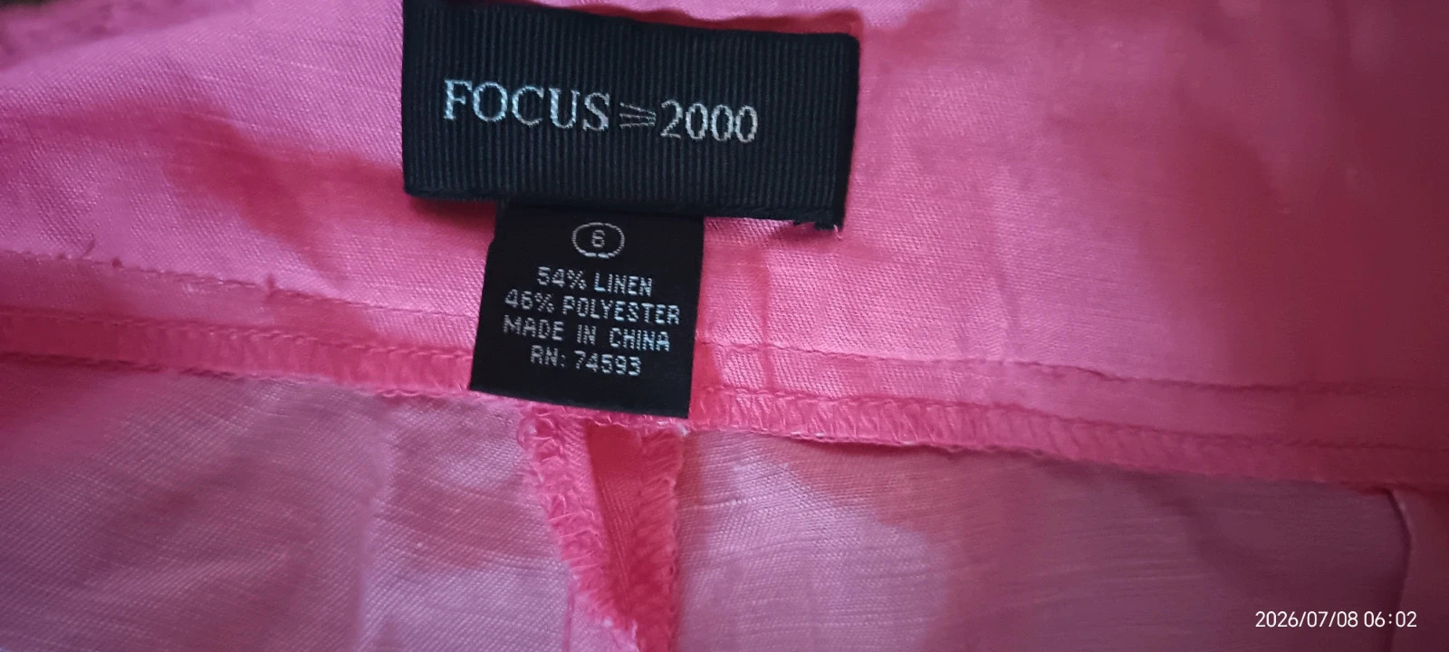 Elegáns pink lennadrág hímzéssel 3