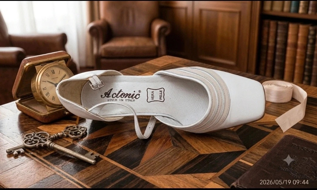 Actonic fehér bőr szandál / zárt sarkú alkalmi cipő (35-ös) 3