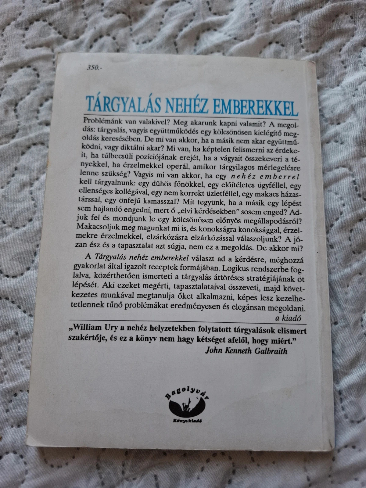 William Ury: Tárgyalás nehéz emberekkel 2
