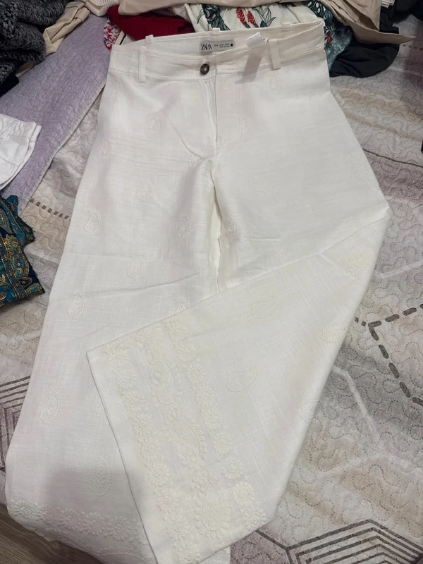 Pantalón zara blanco 1