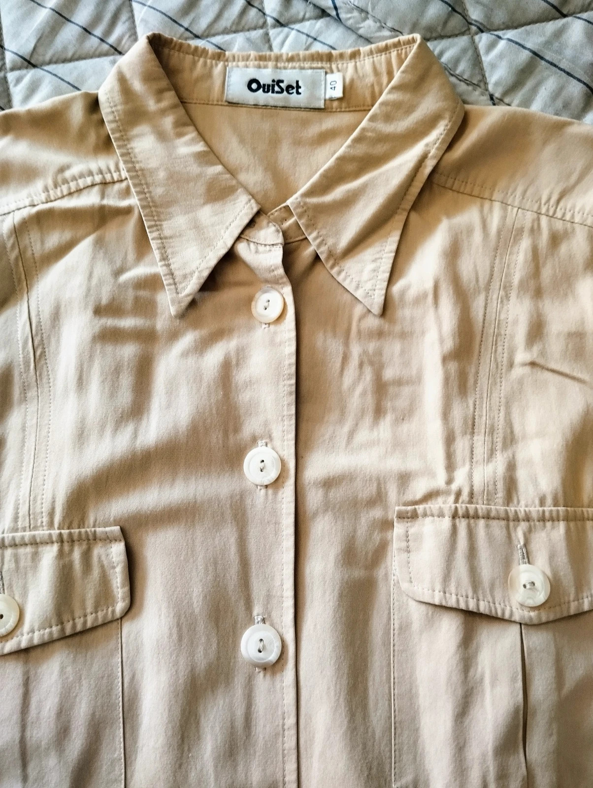 OuiSet Safari Chic – Elegáns Homokszínű Ingblúz / Könnyű Blézer 3