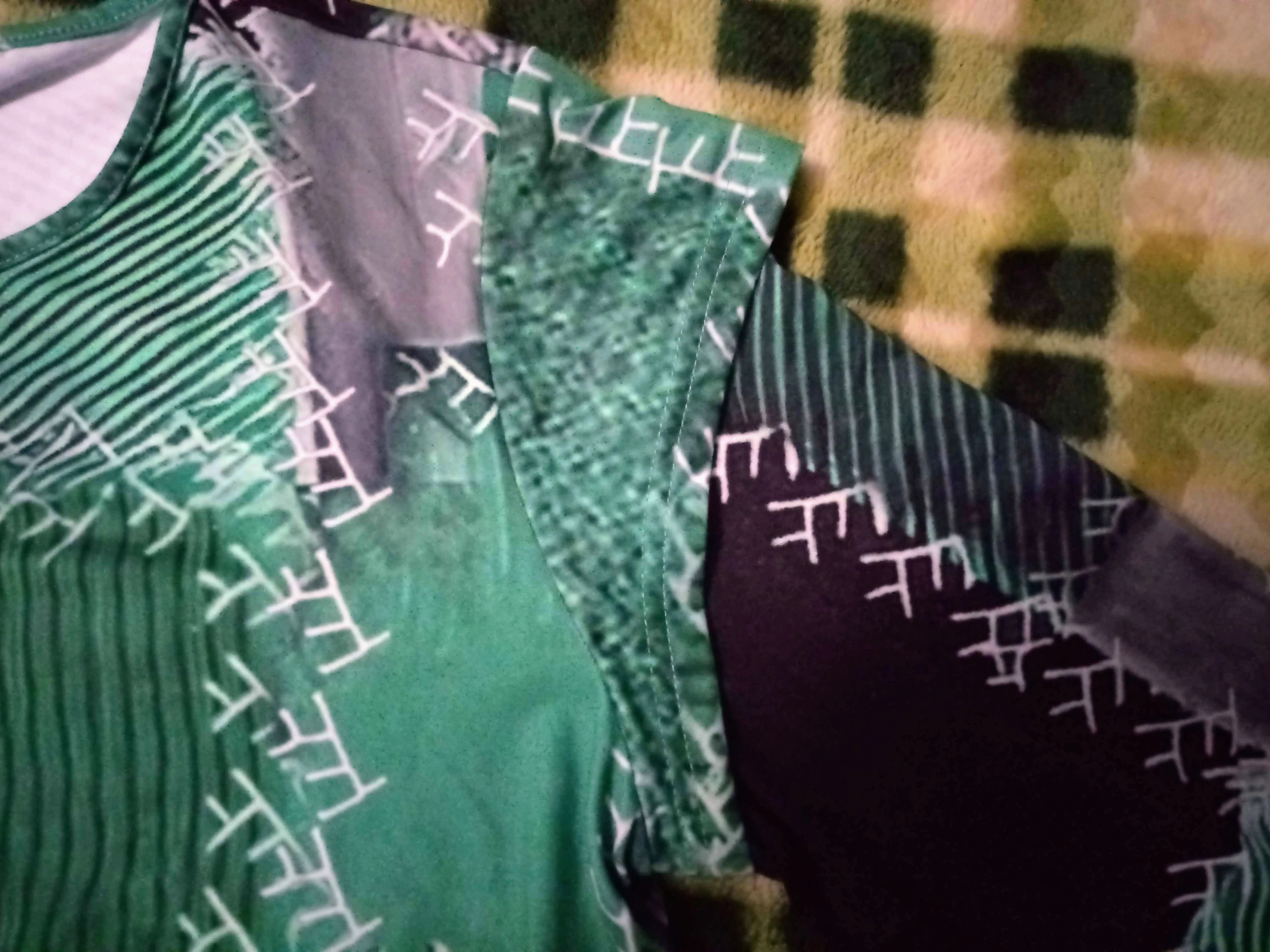 Zöld patchwork mintás ruha 2