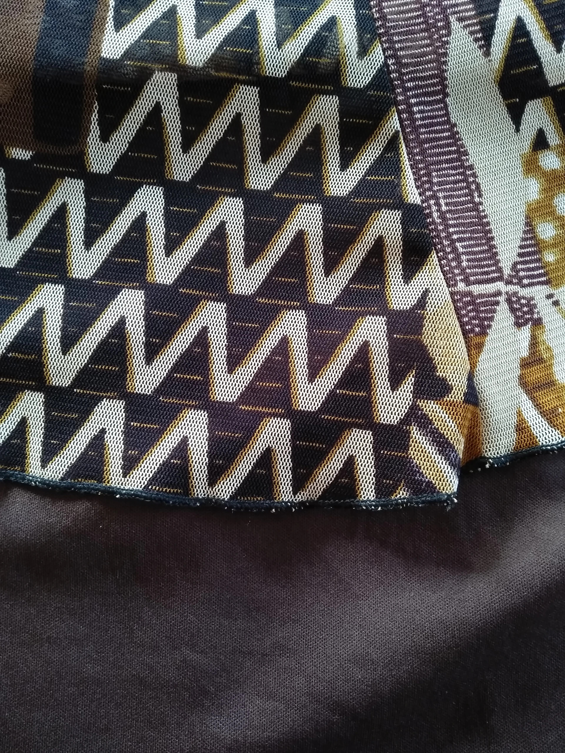 Barna-bézs patchwork mintás szoknya 4