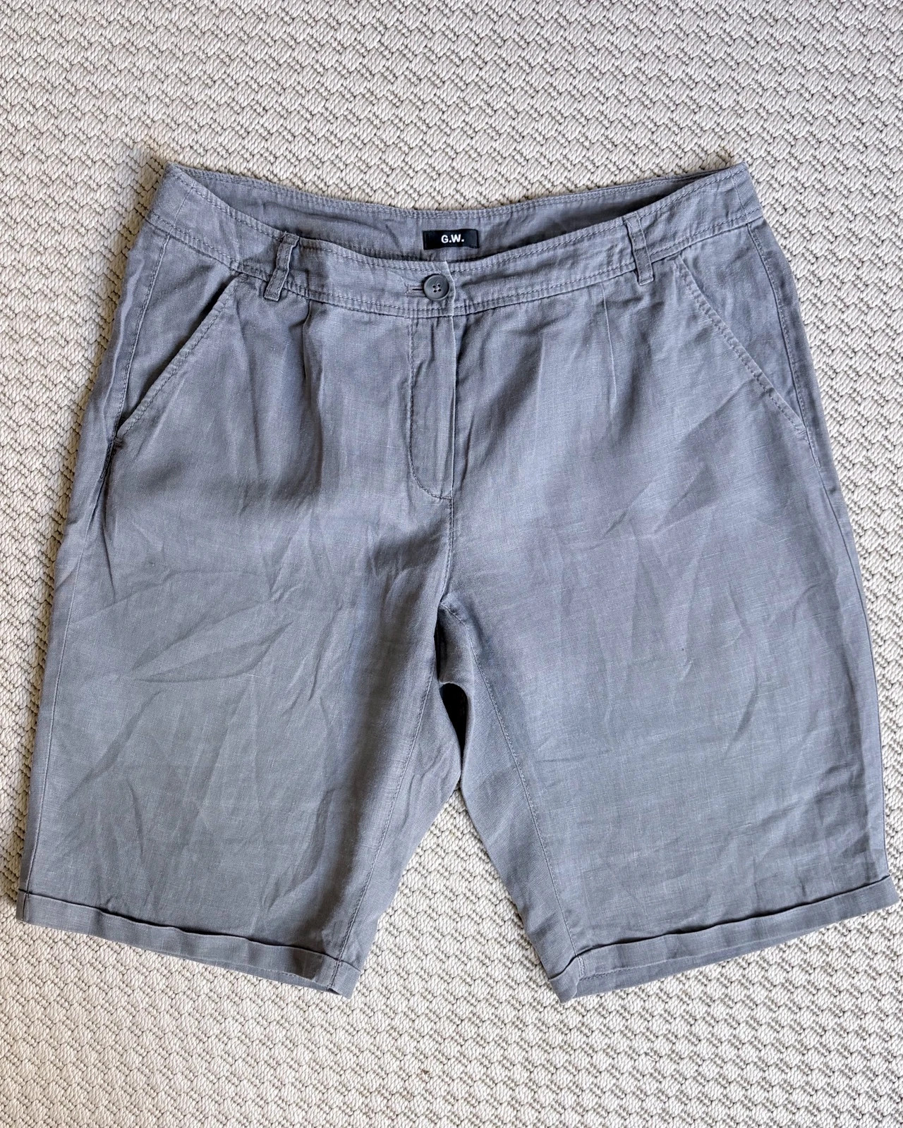Lenkeverék Szürke Bermuda Rövidnadrág • Capsule Wardrobe • Old Money • Minimalist • Quiet Luxury 1