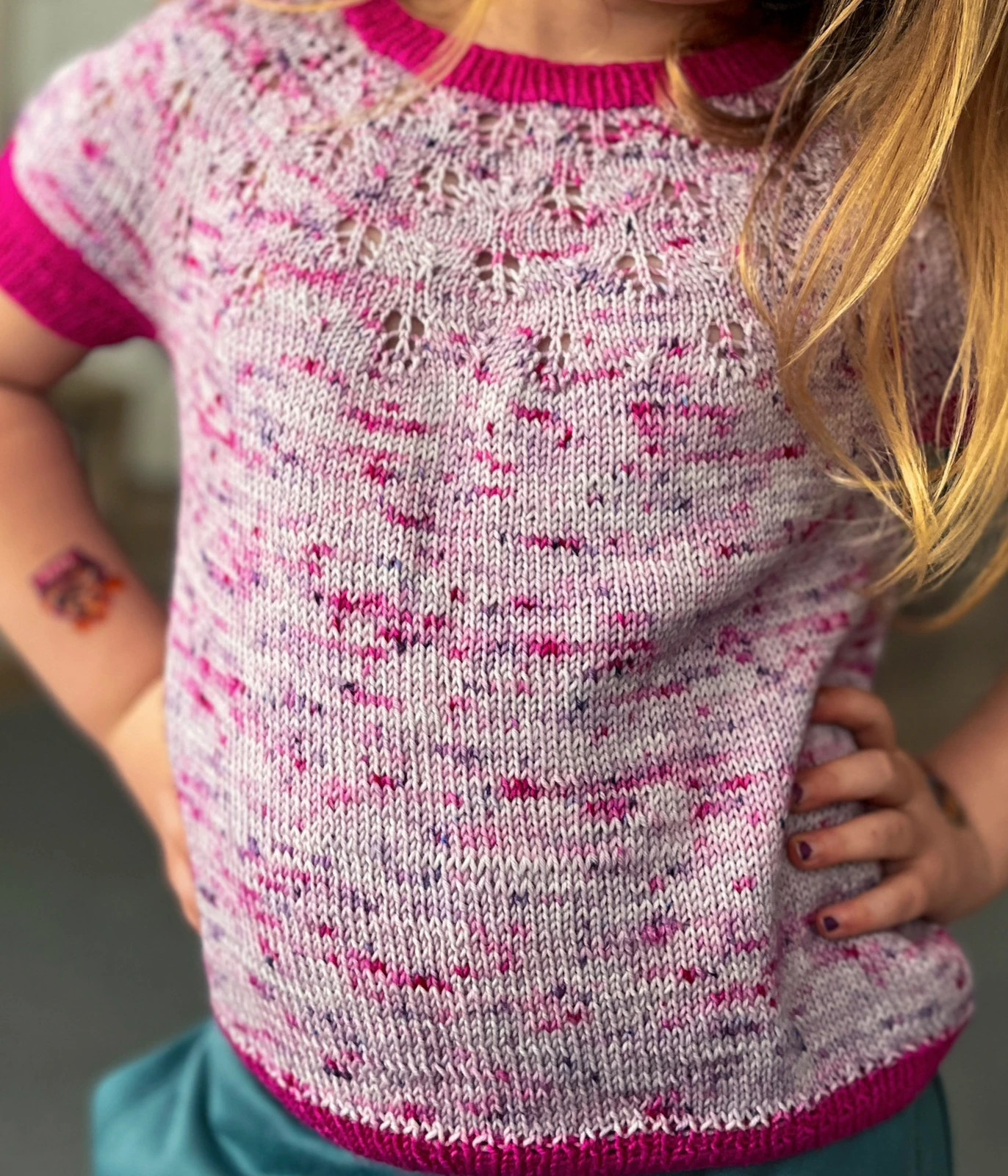 Hand Knit Merino Top • Cottagecore • Handmade • Girls Sweater • Lace Knit 1