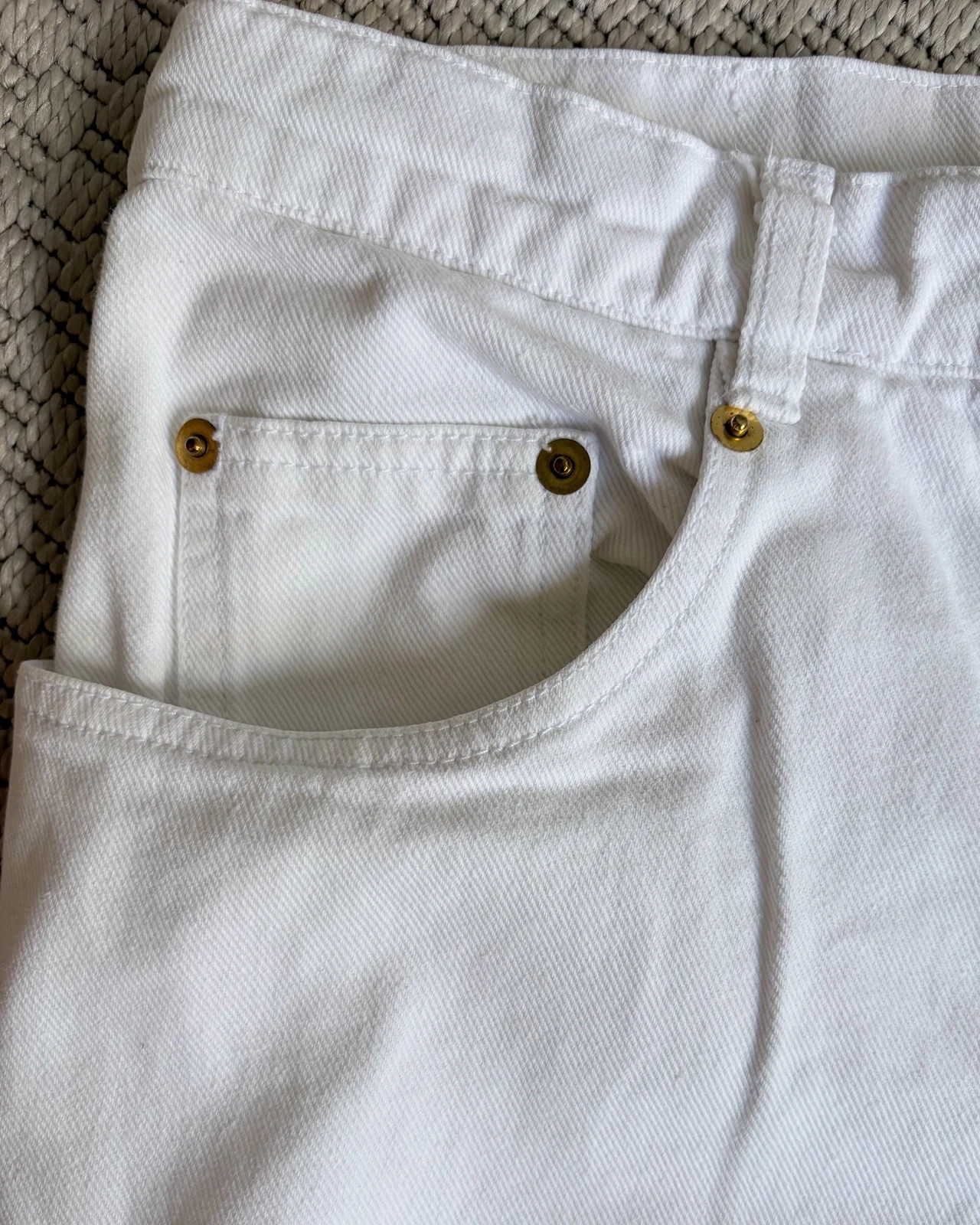 Vintage White Mom Jeans • Old Money • Coastal • 100% Cotton • Embroidered Denim 4