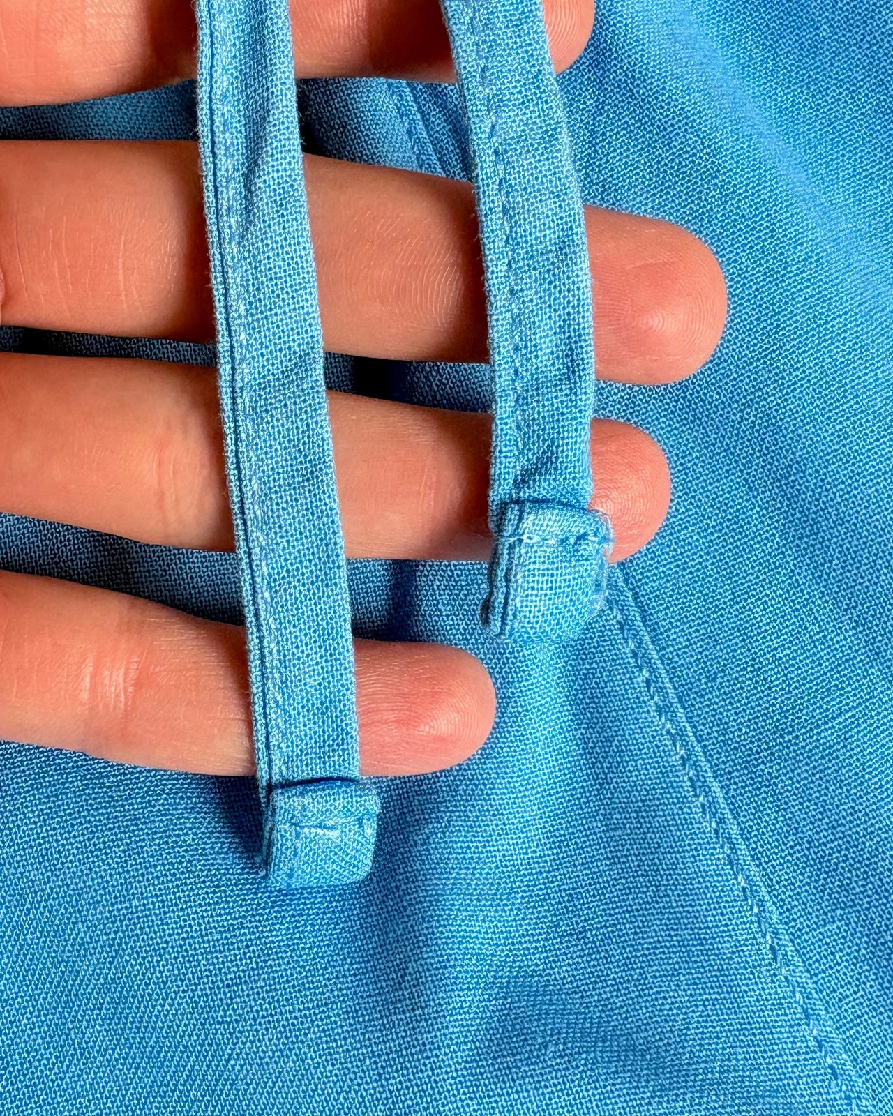 UP2 Fashion len-viszkóz nadrág M/L | blue linen pants, resort casual 3