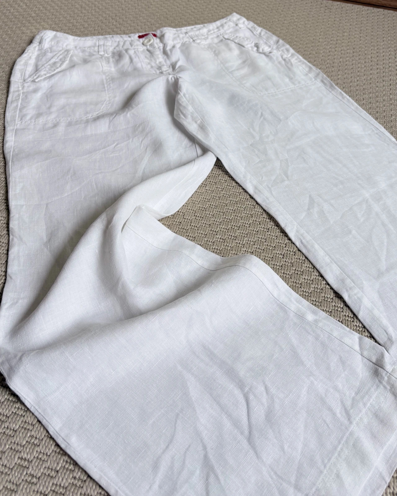 Fehér 100% len nadrág 44 | white linen pants, coastal casual, summer capsule 2