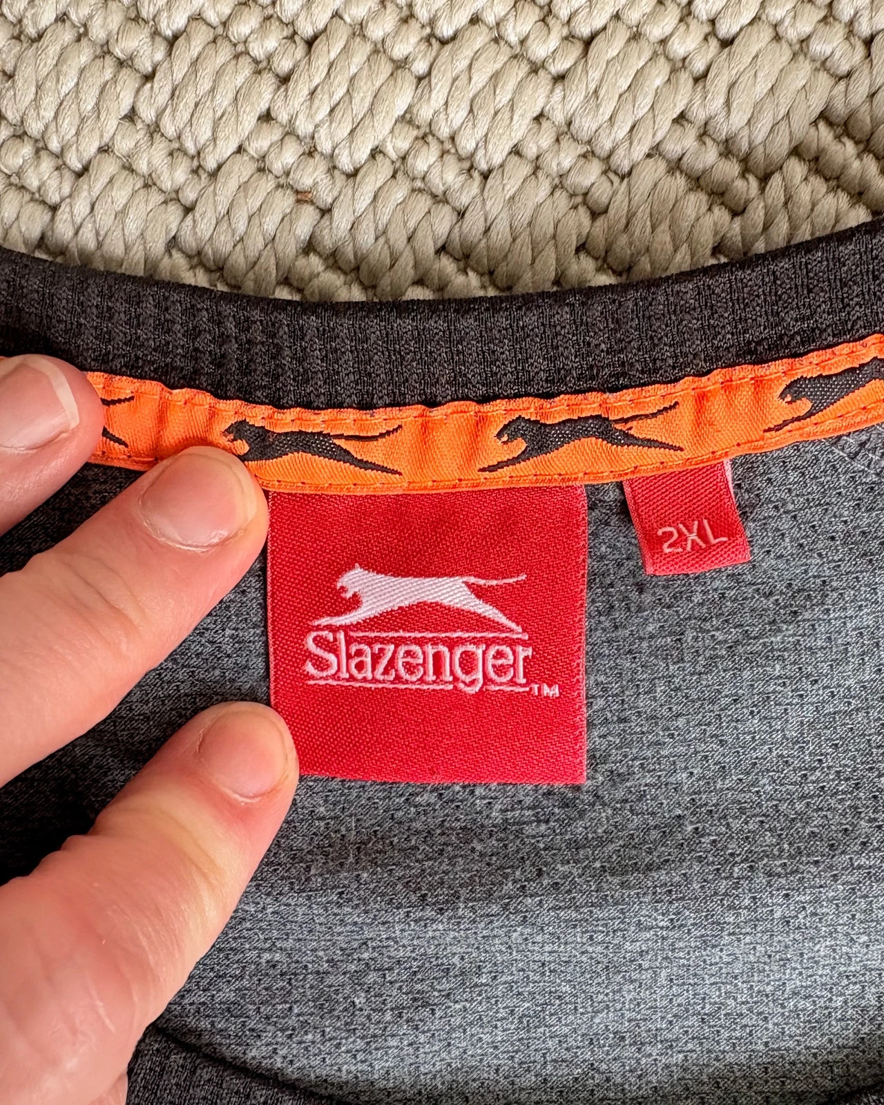 Slazenger 2XL szürke fekete sportpóló gym running activewear training shirt 2