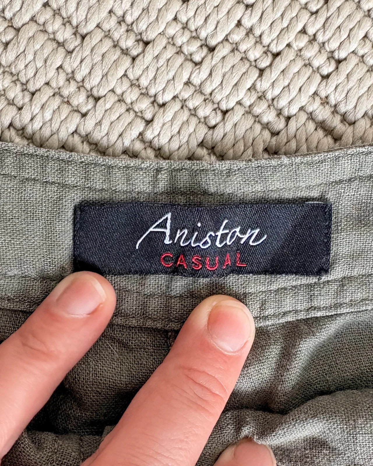 Aniston Casual khaki len viszkóz nadrág S/M utility safari coastal capsule linen trousers 3
