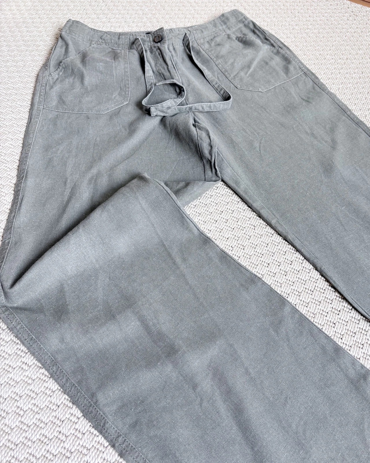 Aniston Casual khaki len viszkóz nadrág S/M utility safari coastal capsule linen trousers 2