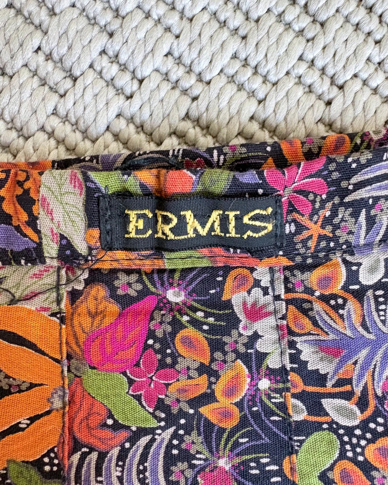 Vintage ERMIS pamut rakott midi szoknya L floral boho 80s/90s 4