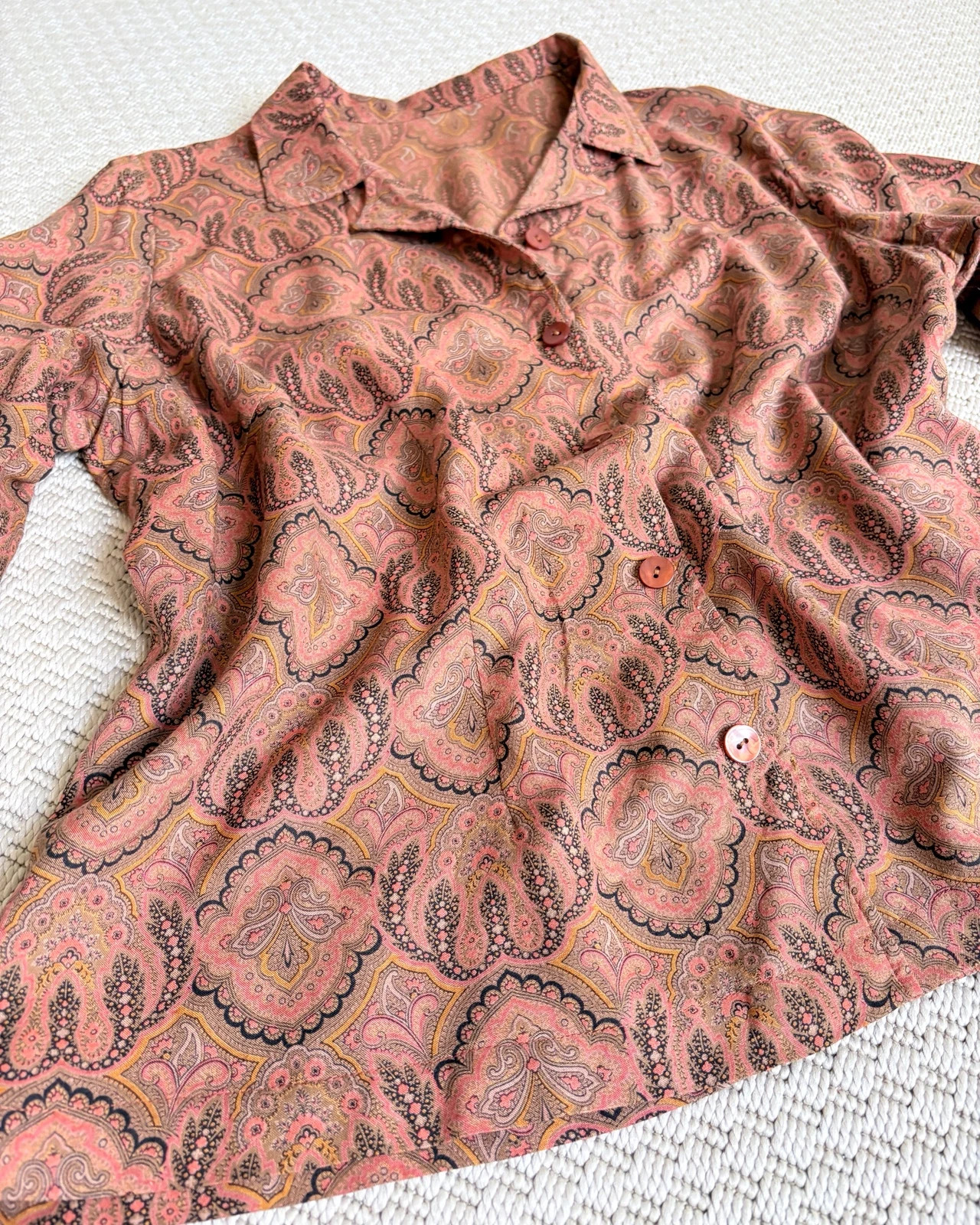 Vintage paisley pamut ing L • boho resort 90s retro cotton shirt 2