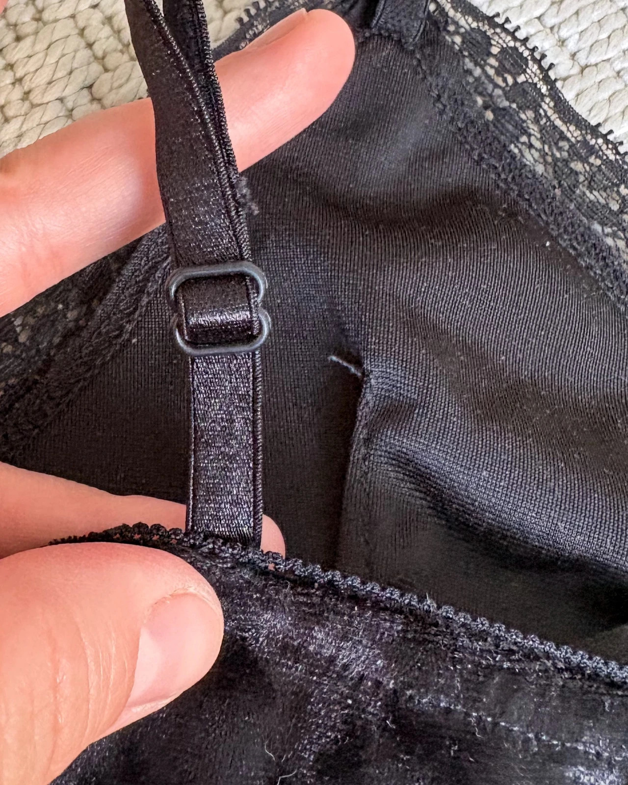 Janina XS fekete bársony csipkés slip dress Y2K gothic party mini 4