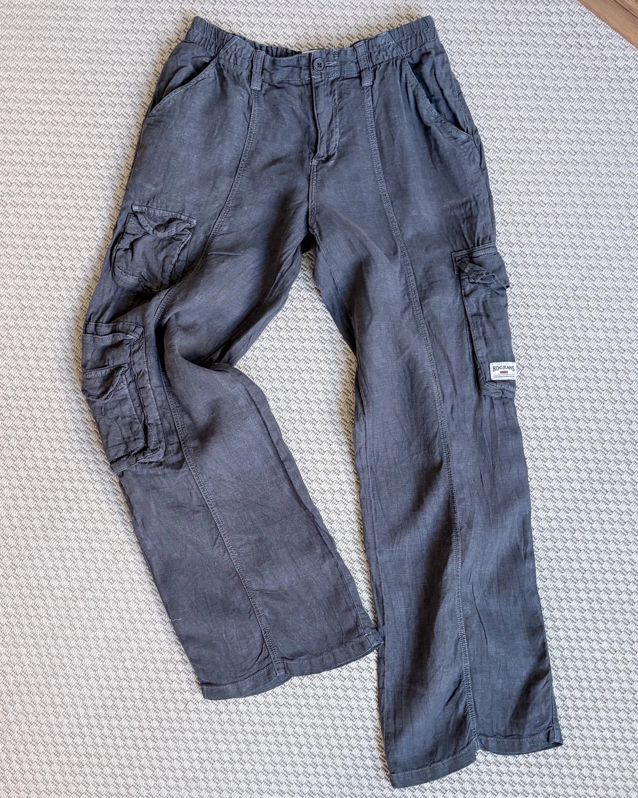 BDG Urban Outfitters 100% len cargo nadrág | utility coastal streetwear 1