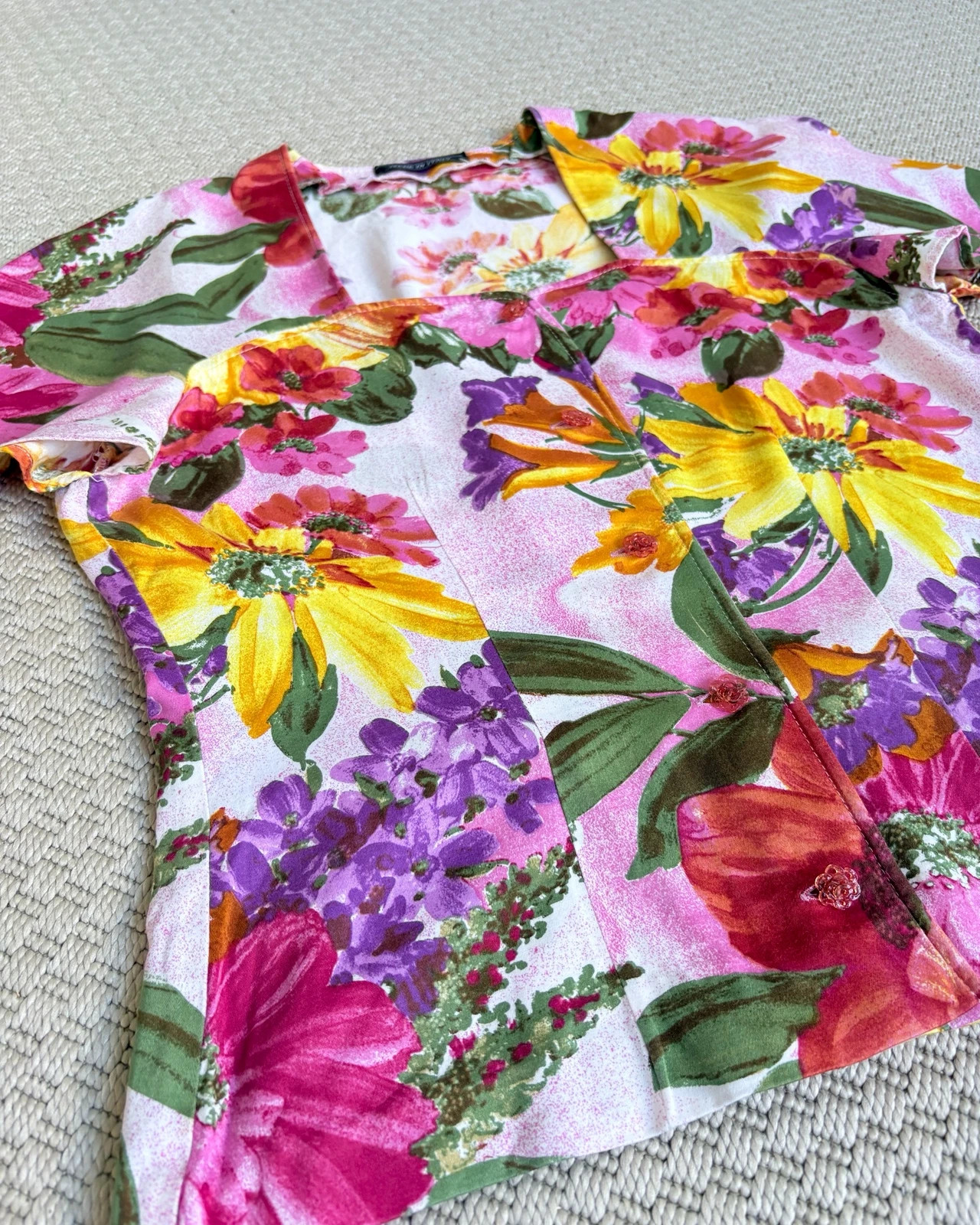 Vintage Made in Italy virágos stretch cotton top | cottagecore Italian summer 2