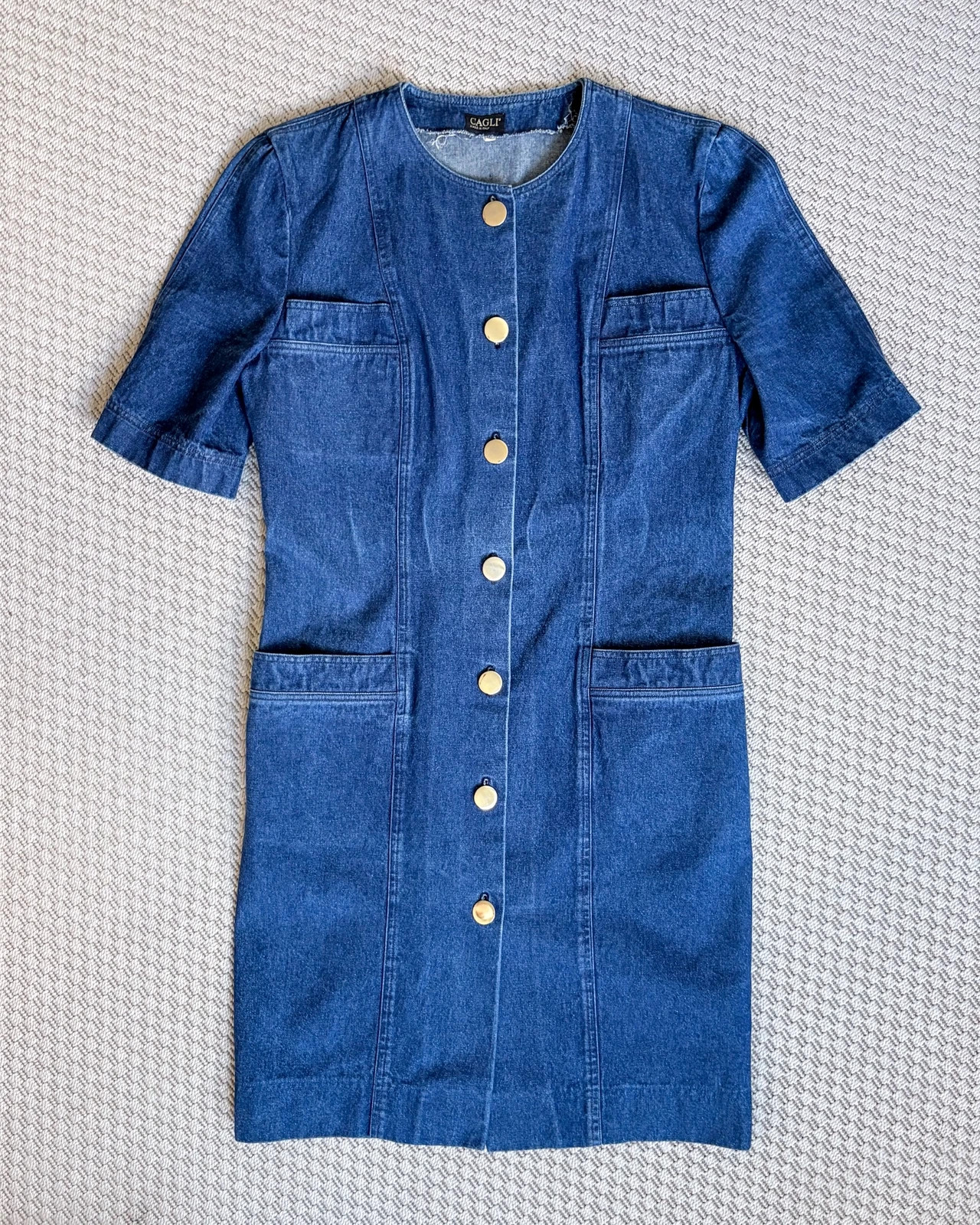 Vintage Cagli denim dress 90s utility chic capsule Made in Italy 1