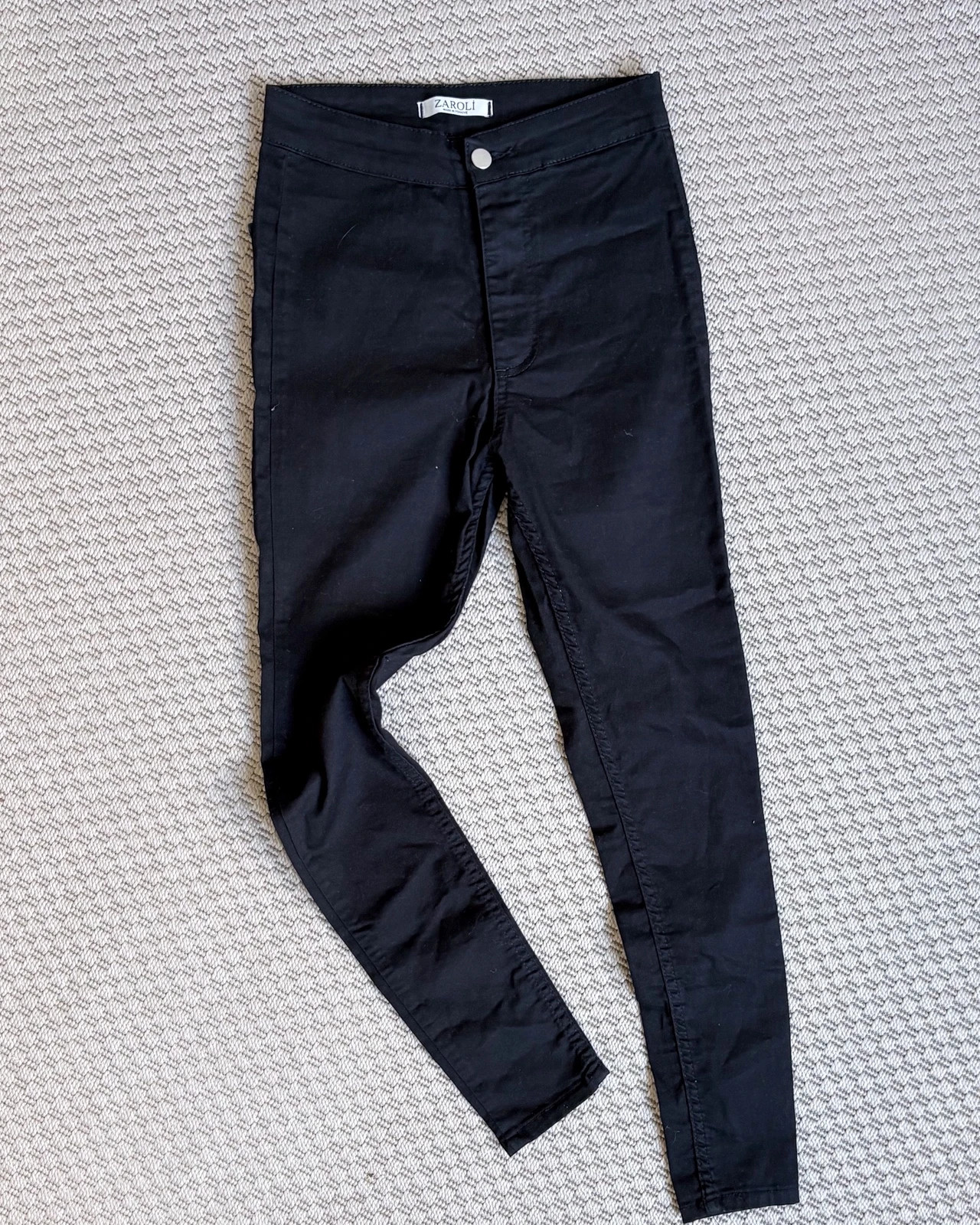 Zaroli M fekete stretch cotton skinny pants summer capsule smart casual 1