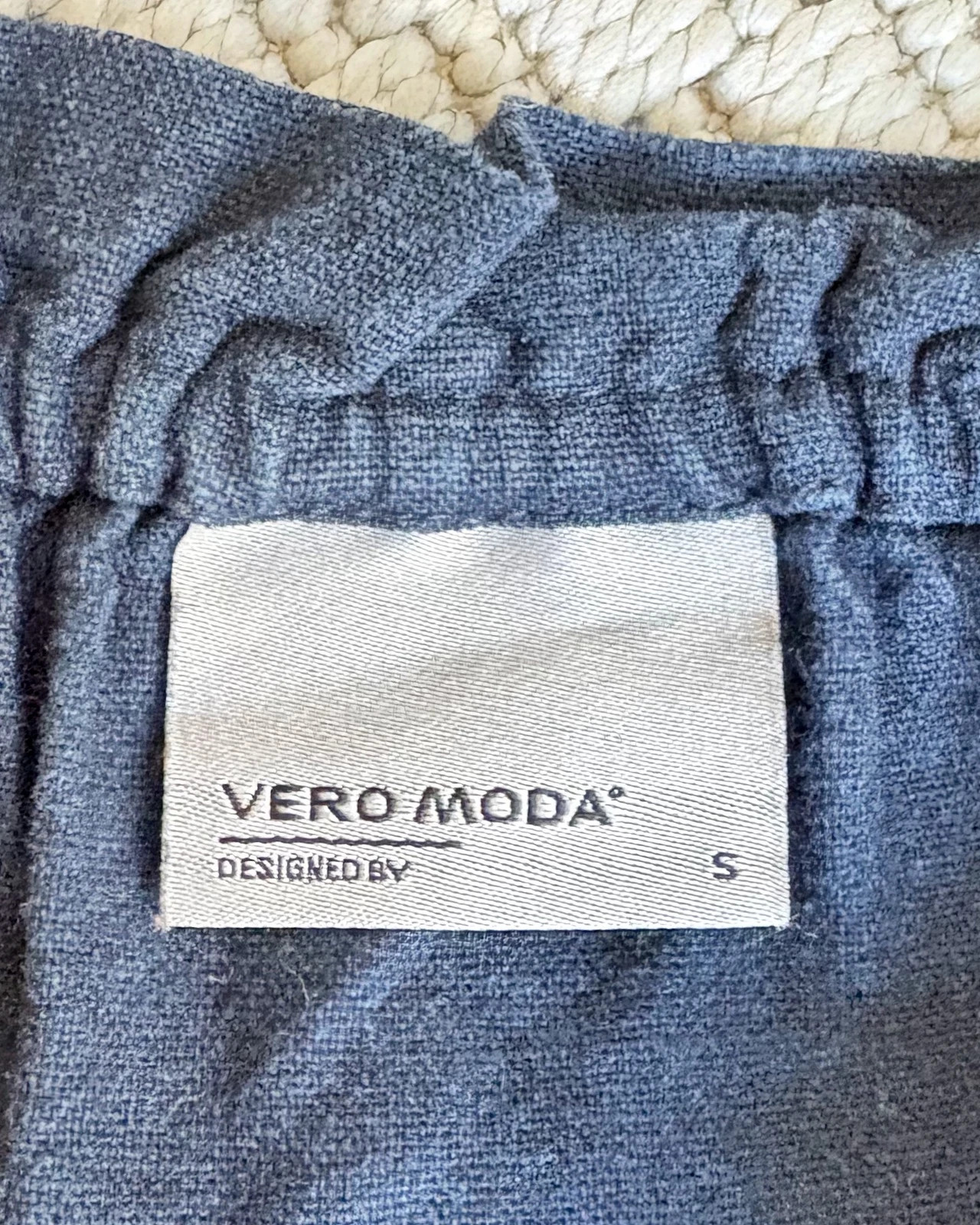 Vero Moda S/M fekete len hatású off shoulder top boho cottagecore capsule 4