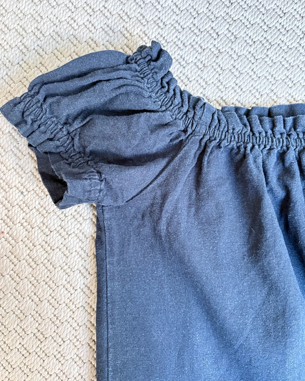 Vero Moda S/M fekete len hatású off shoulder top boho cottagecore capsule 2