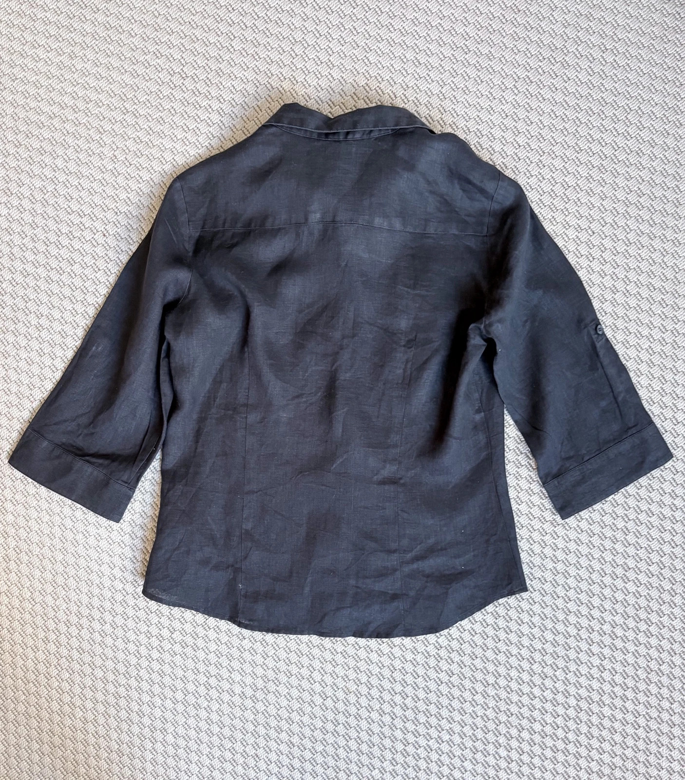 H&M black linen shirt EU 40 | minimalist resort utility style 4