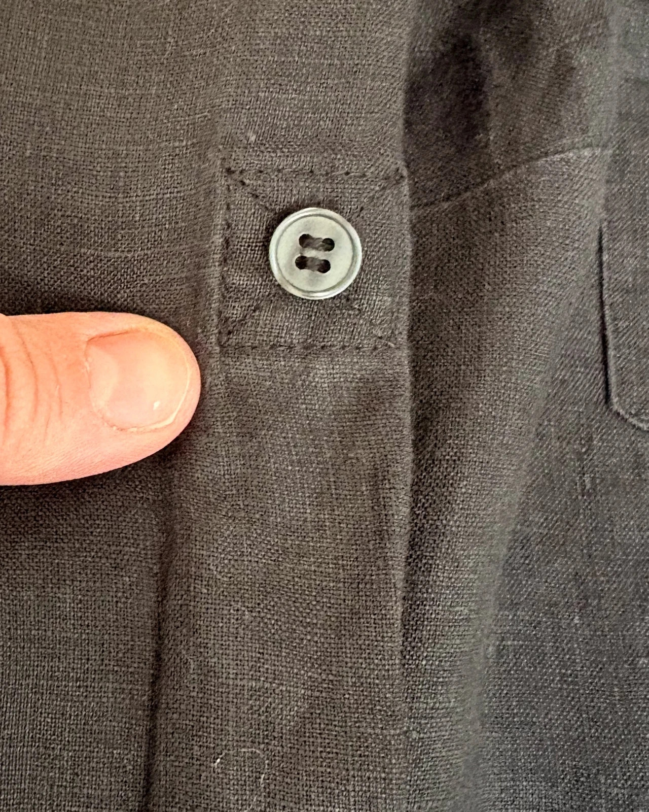 H&M black linen shirt EU 40 | minimalist resort utility style 3