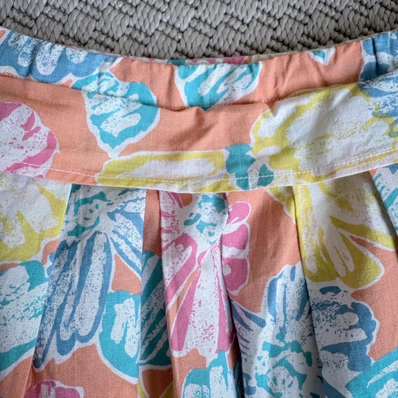 Vintage barack virágmintás pamut midi szoknya S cottagecore nyári 4