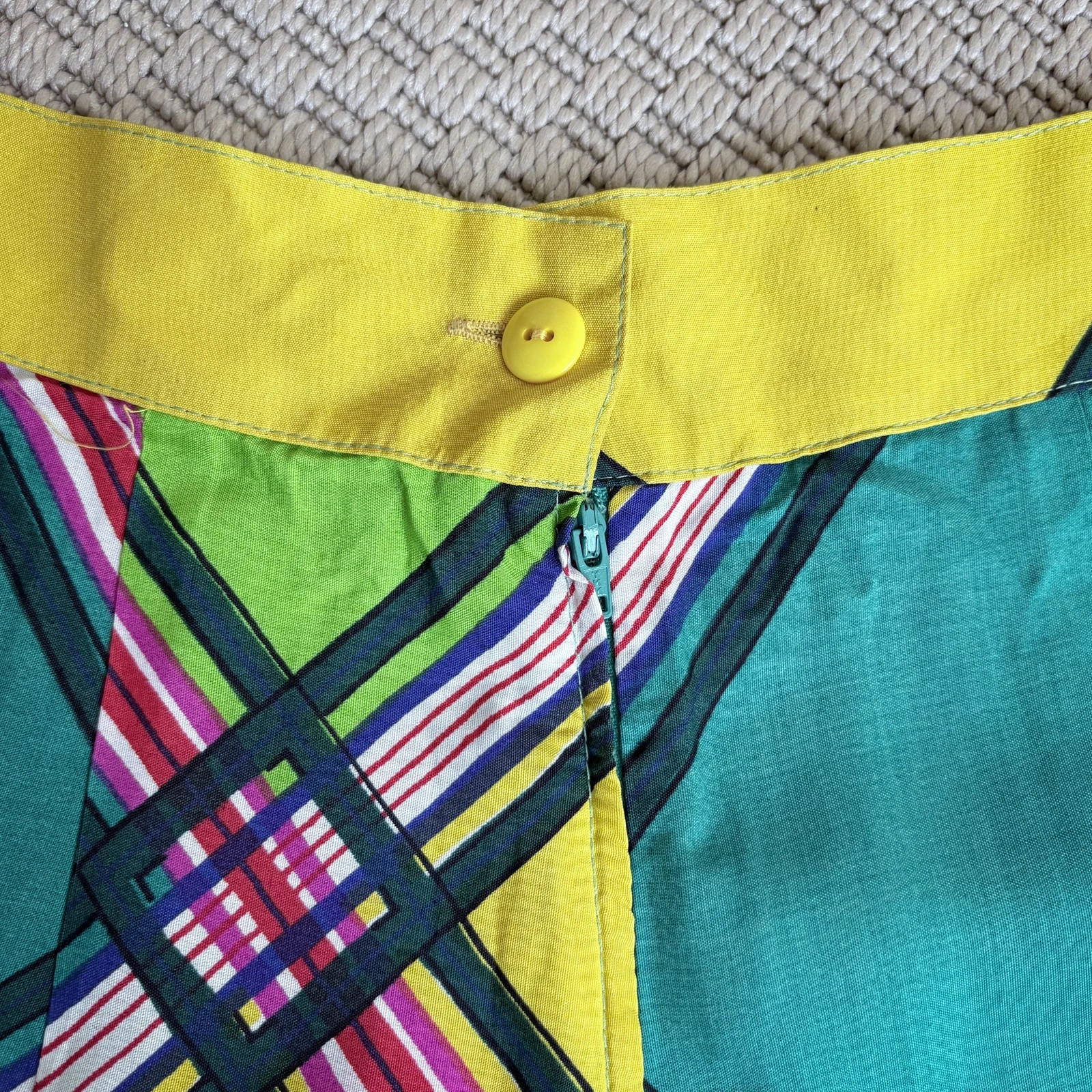 Vintage 80s 90s olasz mintás magas derekú nadrág XS/S statement retro tapered maximalist style 4