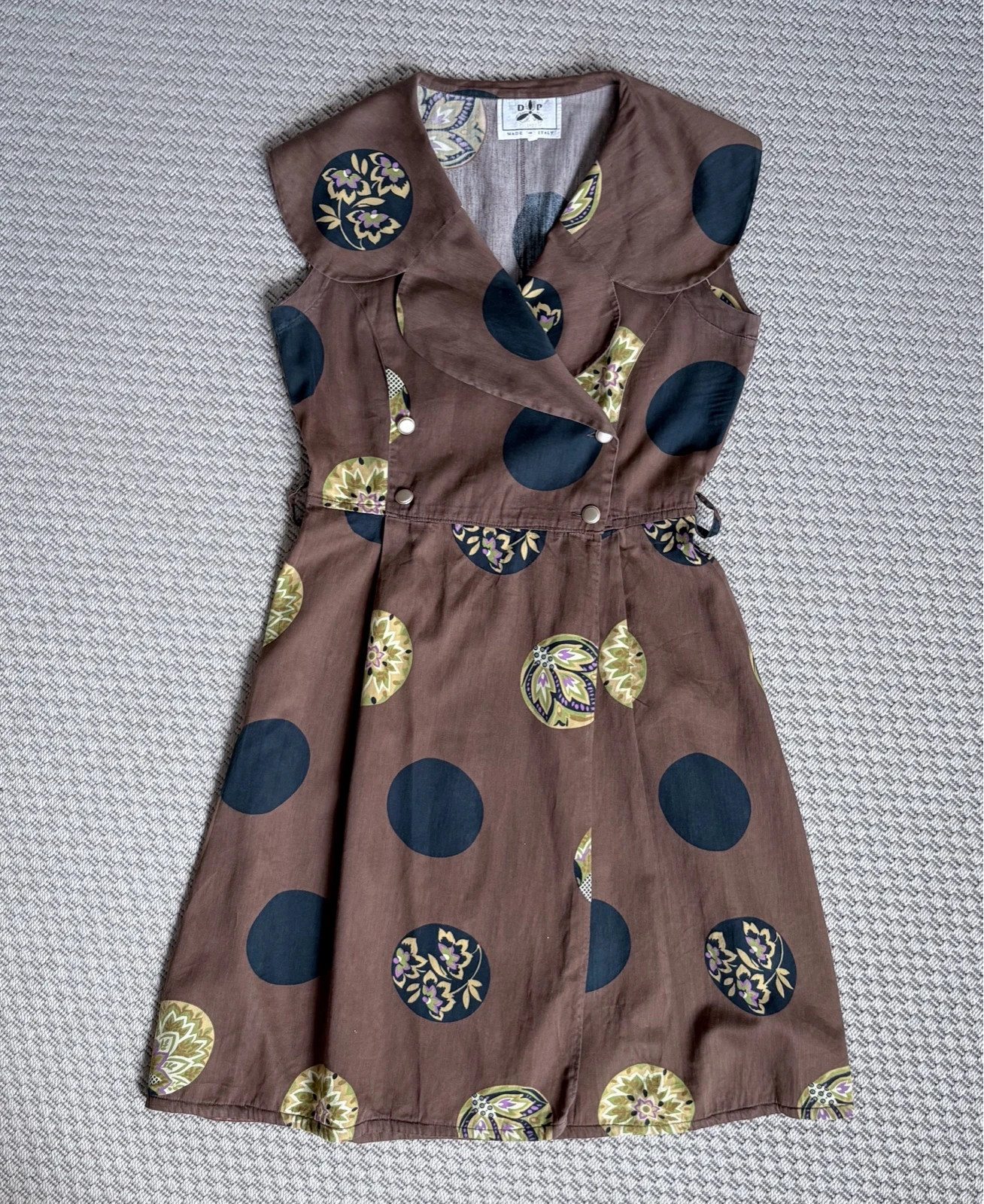 Vintage olasz midi ruha M • Made in Italy • retro mintás ruha • 90s vintage 1