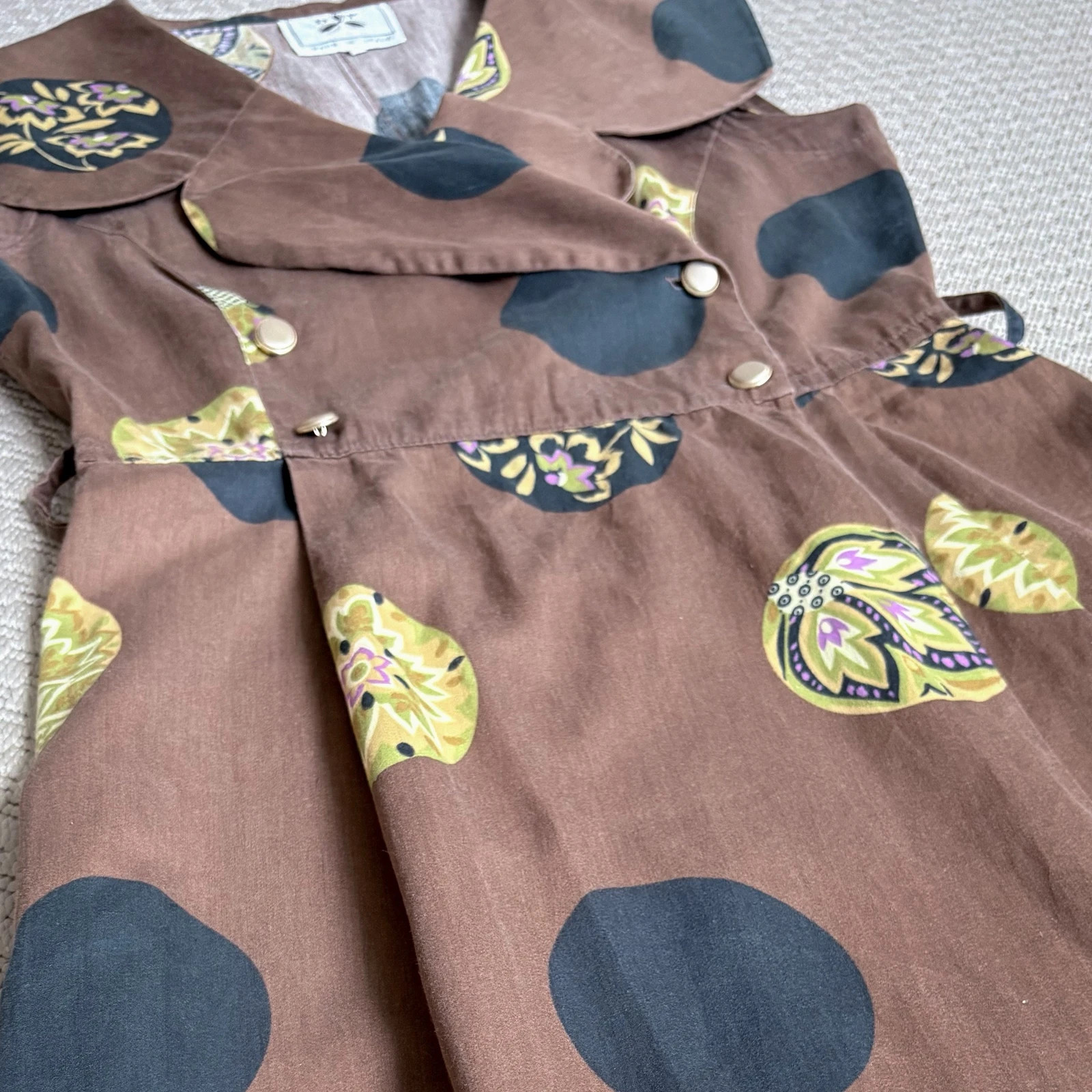 Vintage olasz midi ruha M • Made in Italy • retro mintás ruha • 90s vintage 2
