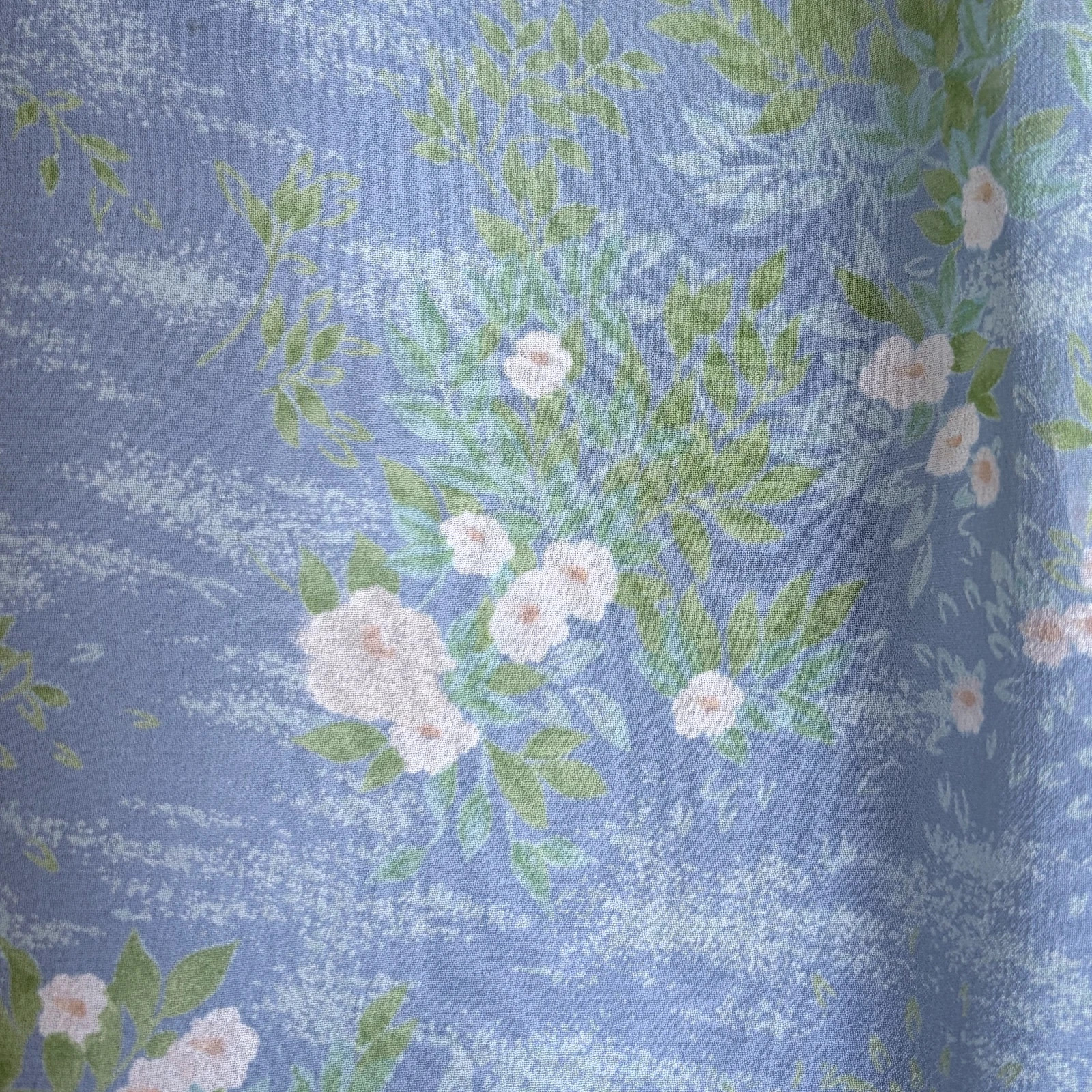 Vintage kék virágmintás rakott midi szoknya S/M cottagecore 4