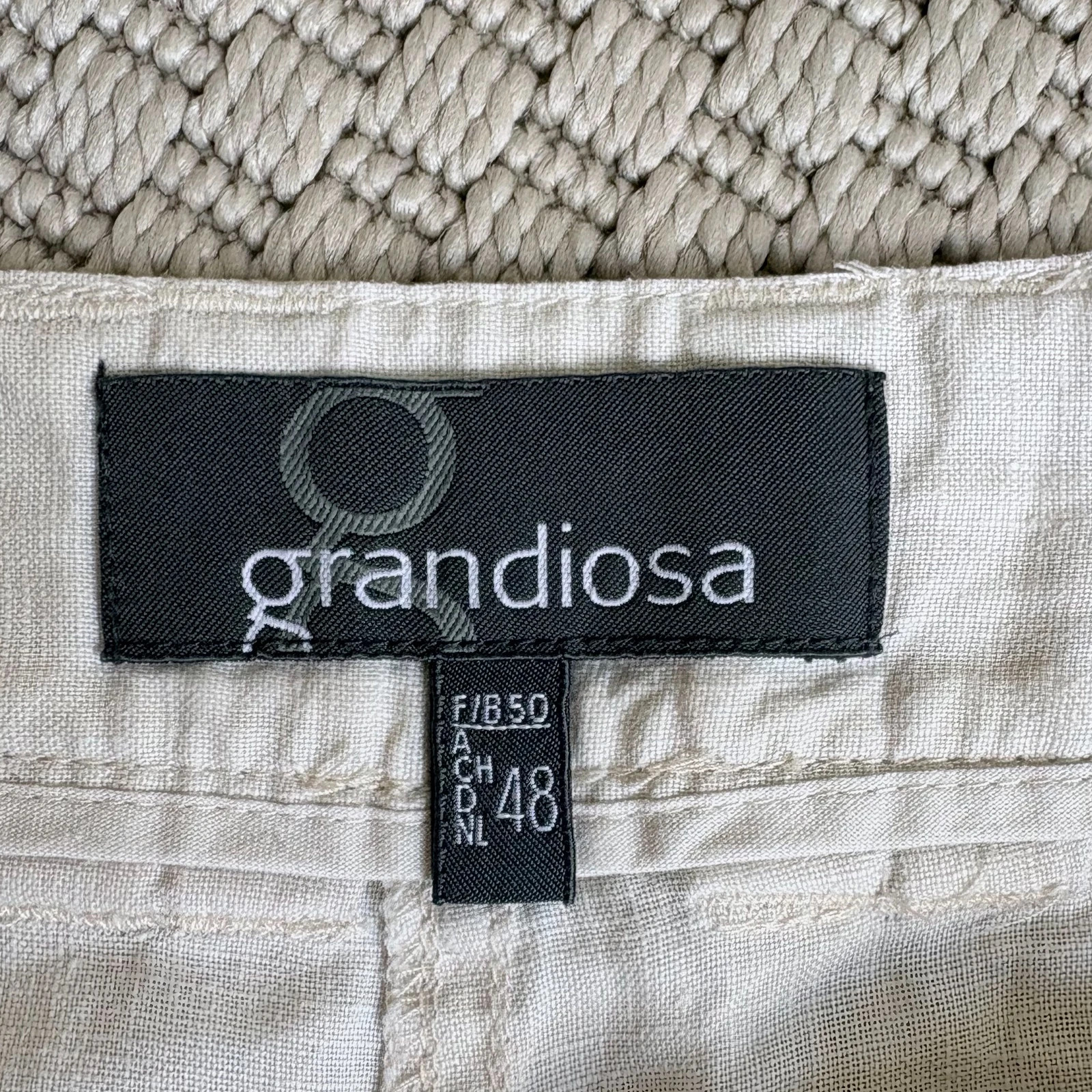 100% len nadrág 48 • bézs lenvászon capri nadrág • nyári női plus size nadrág 4